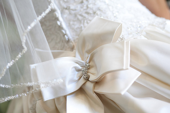 Detail of the bridal gown